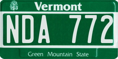 VT license plate NDA772