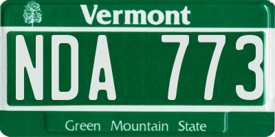 VT license plate NDA773
