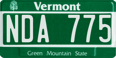 VT license plate NDA775