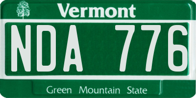 VT license plate NDA776