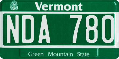 VT license plate NDA780
