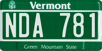 VT license plate NDA781