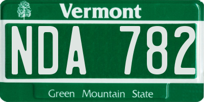 VT license plate NDA782