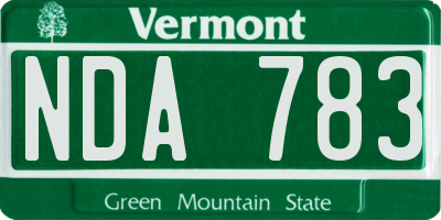 VT license plate NDA783