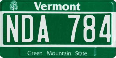 VT license plate NDA784