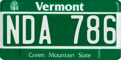 VT license plate NDA786