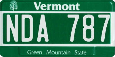 VT license plate NDA787