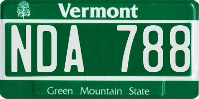 VT license plate NDA788