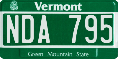 VT license plate NDA795