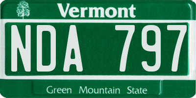 VT license plate NDA797