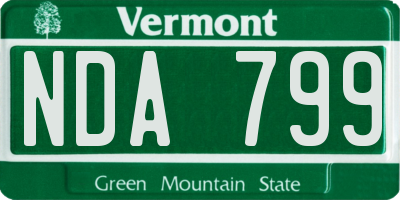 VT license plate NDA799