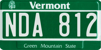 VT license plate NDA812