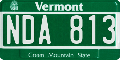 VT license plate NDA813