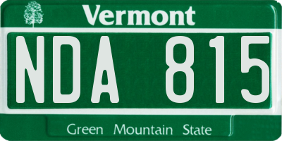 VT license plate NDA815