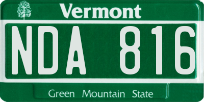 VT license plate NDA816