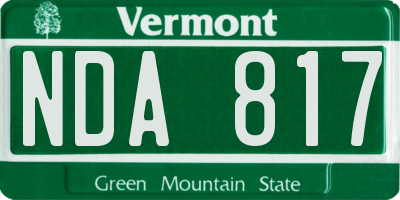 VT license plate NDA817