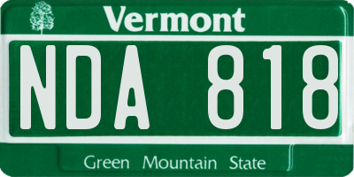 VT license plate NDA818
