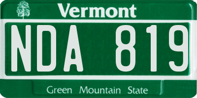 VT license plate NDA819