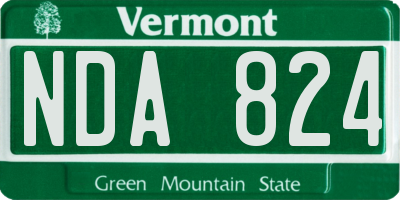 VT license plate NDA824