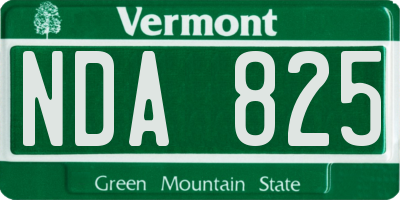 VT license plate NDA825