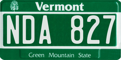 VT license plate NDA827
