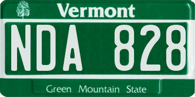 VT license plate NDA828