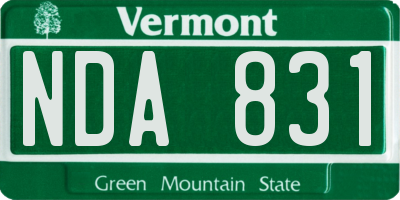 VT license plate NDA831