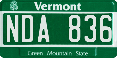 VT license plate NDA836