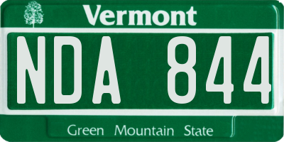 VT license plate NDA844