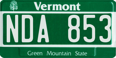 VT license plate NDA853