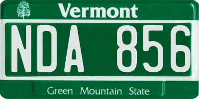 VT license plate NDA856