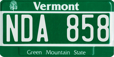 VT license plate NDA858