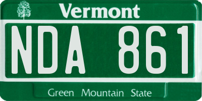 VT license plate NDA861