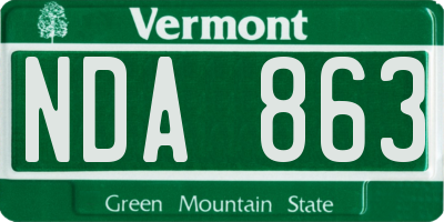 VT license plate NDA863