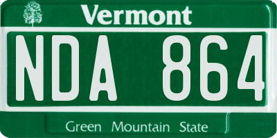 VT license plate NDA864