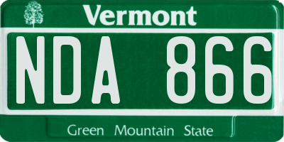 VT license plate NDA866