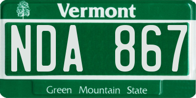 VT license plate NDA867