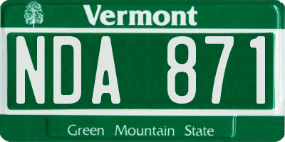VT license plate NDA871