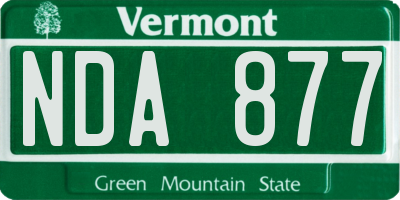 VT license plate NDA877