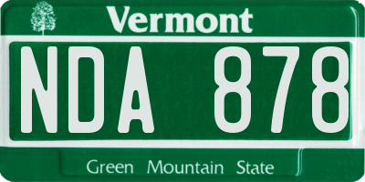 VT license plate NDA878