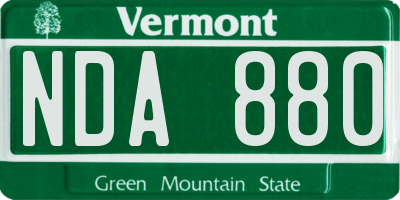 VT license plate NDA880