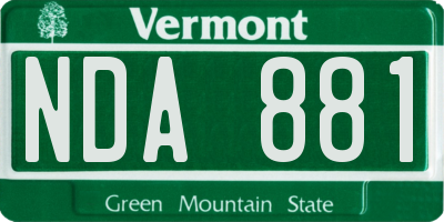 VT license plate NDA881