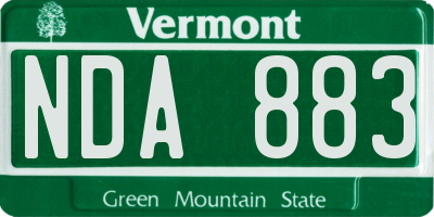 VT license plate NDA883