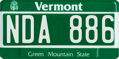 VT license plate NDA886