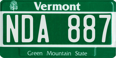 VT license plate NDA887