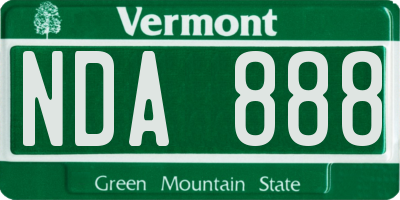 VT license plate NDA888