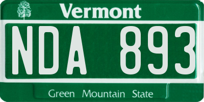 VT license plate NDA893