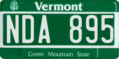 VT license plate NDA895