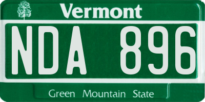 VT license plate NDA896
