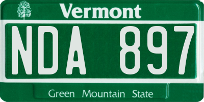 VT license plate NDA897